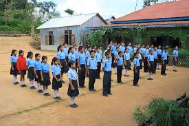 primary school pupils on assembly